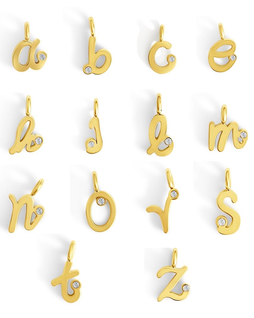 Charm Lettre | Minuscule Cursive - Goldybijoux