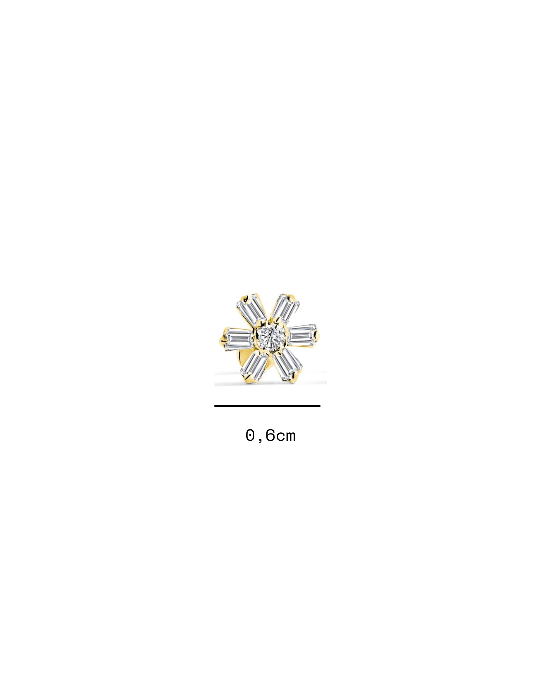 Titanium screw-back flower stud earrings for kids with cubic zirconia