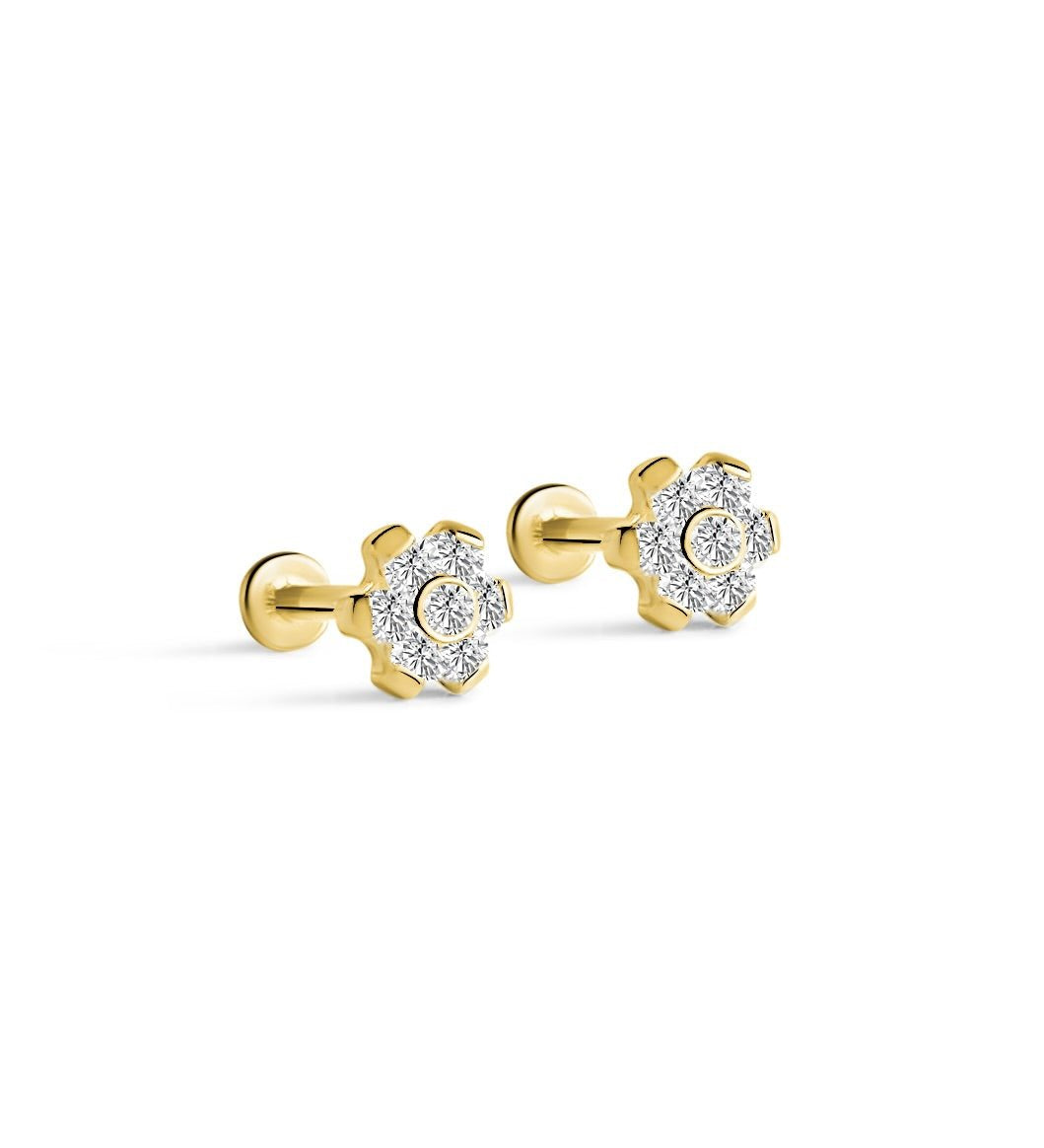 Boucles d’oreilles Fleur Scintillante - Goldybijoux