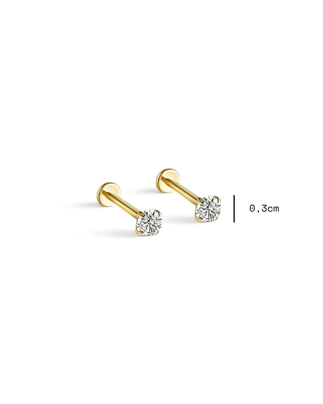 Titanium screw-back stud earrings for kids with cubic zirconia