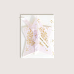 Carte de vœux de joyeux anniversaire Lilac Gold Star - Goldybijoux
