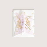 Carte de vœux de joyeux anniversaire Lilac Gold Star - Goldybijoux