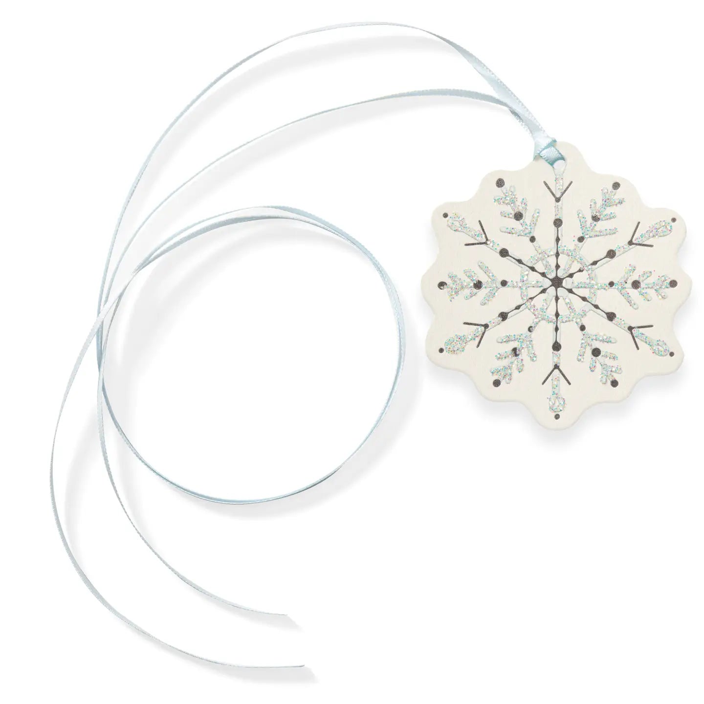 Snowflake gift tag with ribbon, holiday packaging accessory for kids jewelry gifts