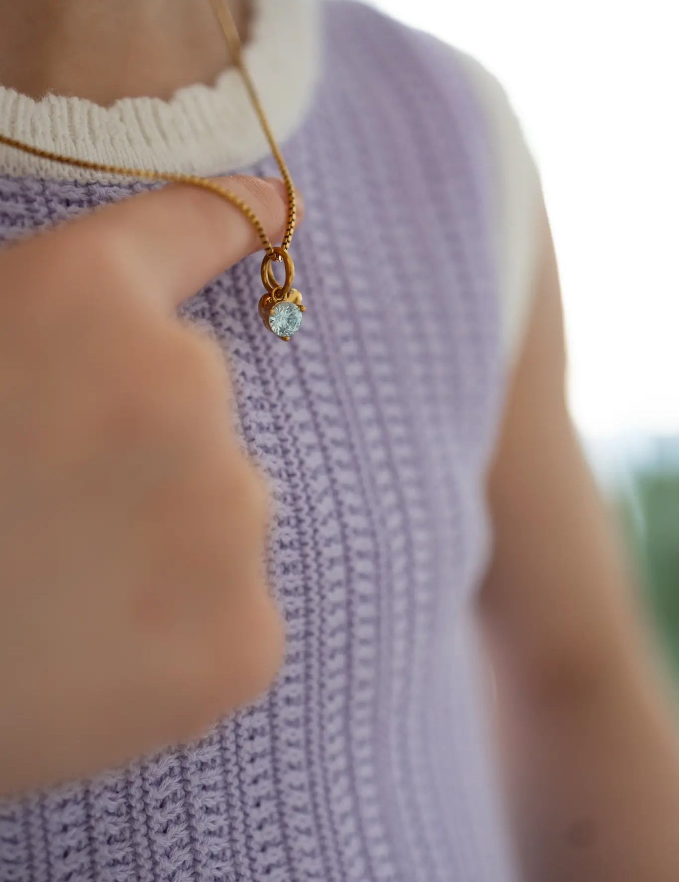 Charm Pierre de naissance – Mars (Aigue - Marine) - Goldybijoux