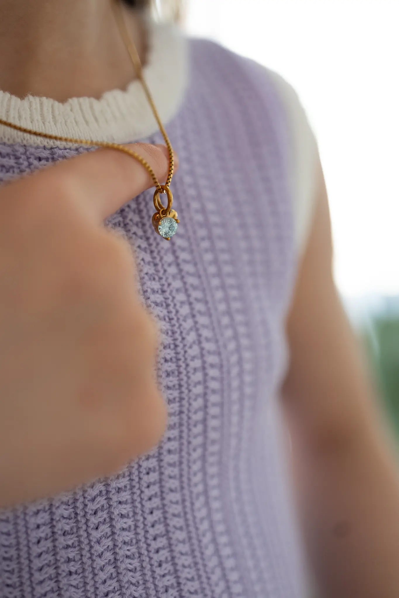 Charm Pierre de naissance – Mars (Aigue - Marine) - Goldybijoux