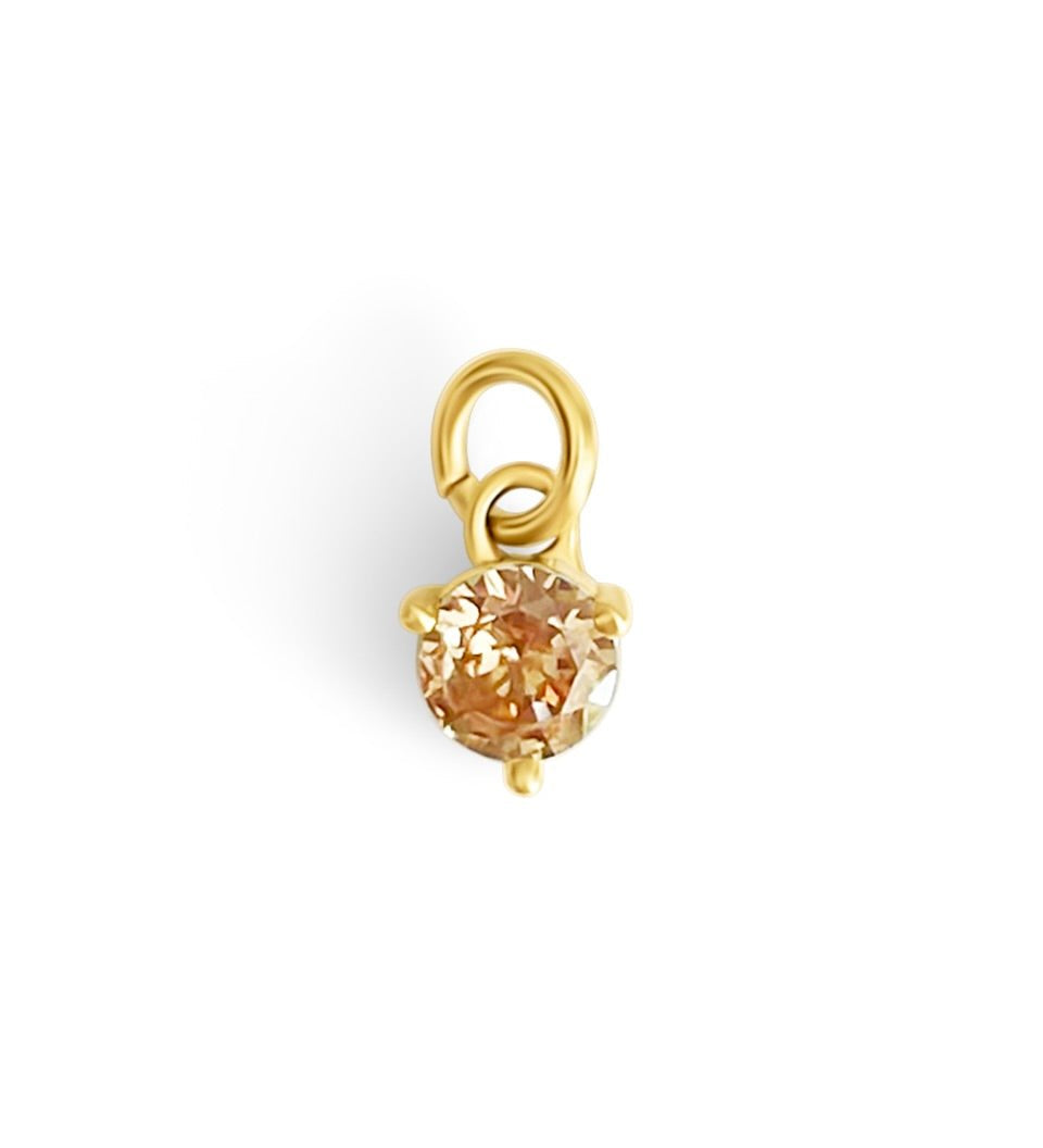 Charm Pierre de naissance – Novembre (Topaze dorée) - Goldybijoux