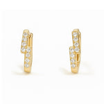 Sterling silver 925 huggie earrings for kids with clear zircon details, lightweight design made for everyday wear