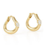 Gold vermeil huggie earrings for kids in sterling silver 925 with clear zircon, lightweight design made for everyday wear