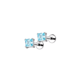 Mini bouton carré en titane – Argent - Goldybijoux