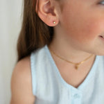 Mini bouton carré en titane – Or - Goldybijoux
