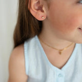 Mini bouton carré en titane – Or - Goldybijoux