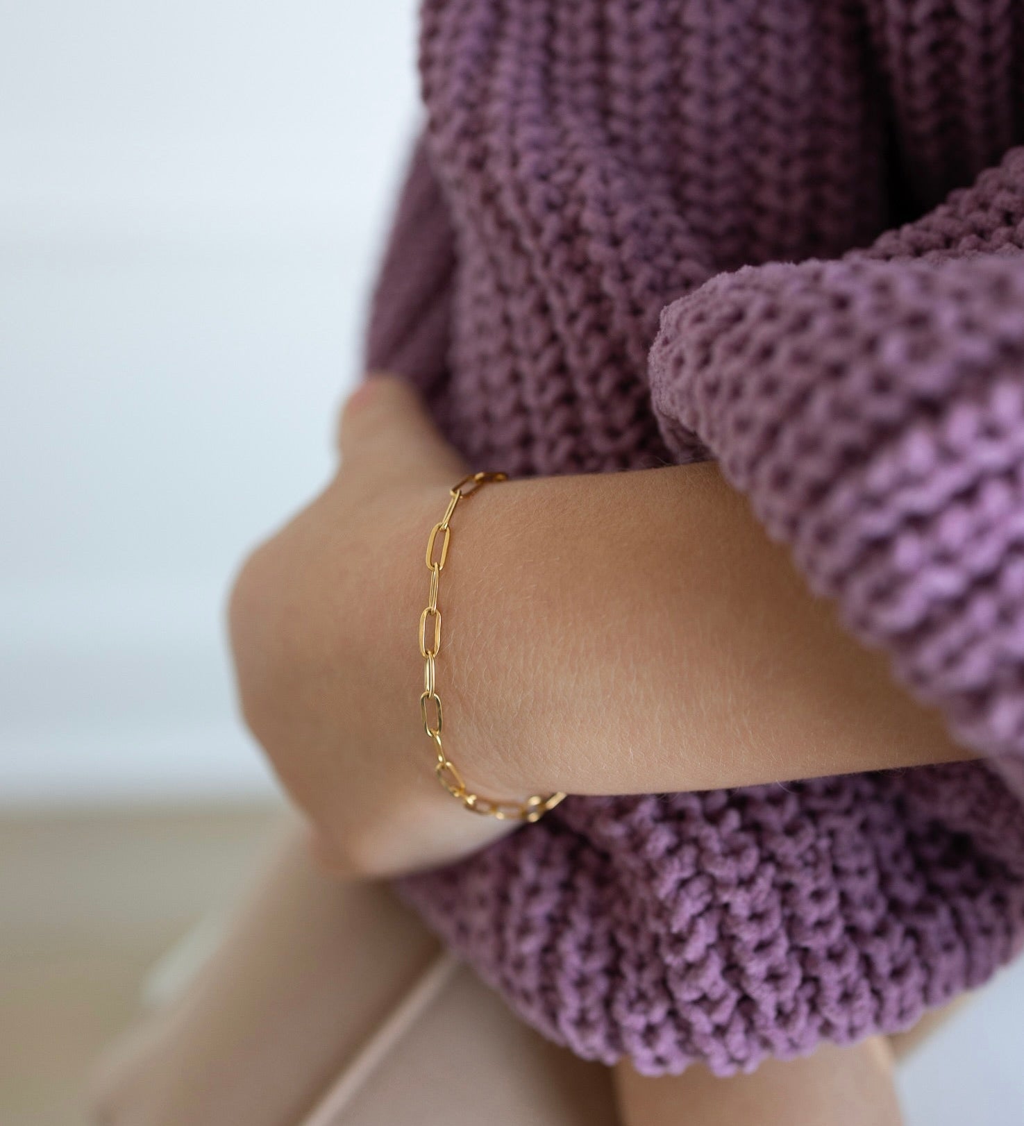 Mini Chaîne Paper Clip – Bracelet Enfant - Goldybijoux