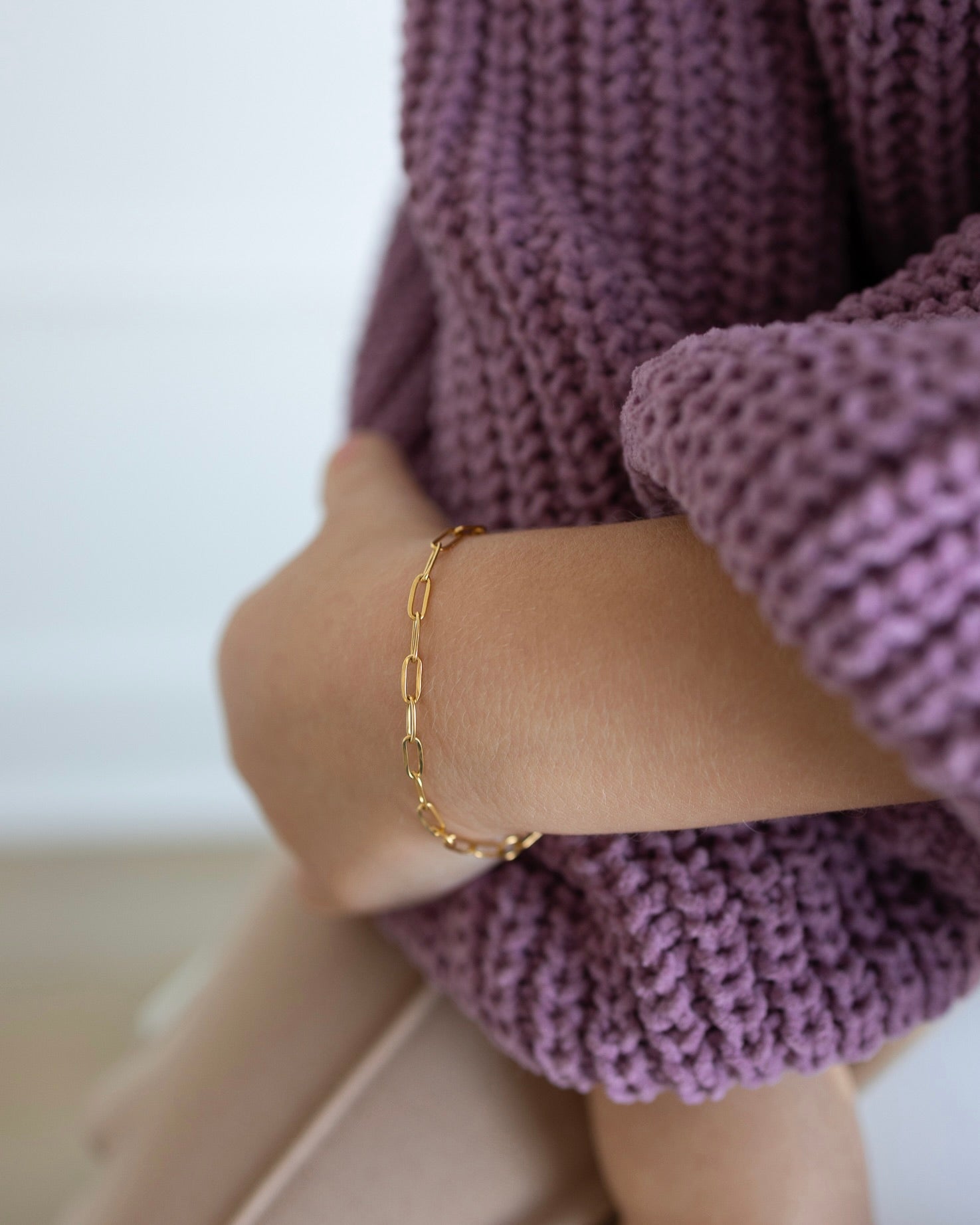 Mini Chaîne Paper Clip – Bracelet Enfant - Goldybijoux