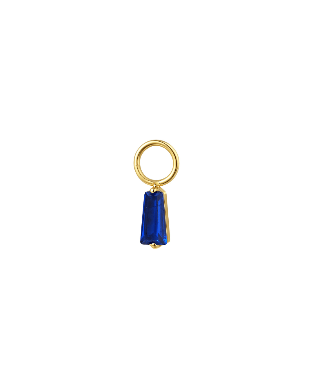 Mini Hoop Charm Baguette Brillante - Goldybijoux