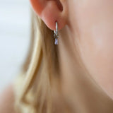 Mini Hoop Charm Baguette Brillante - Goldybijoux