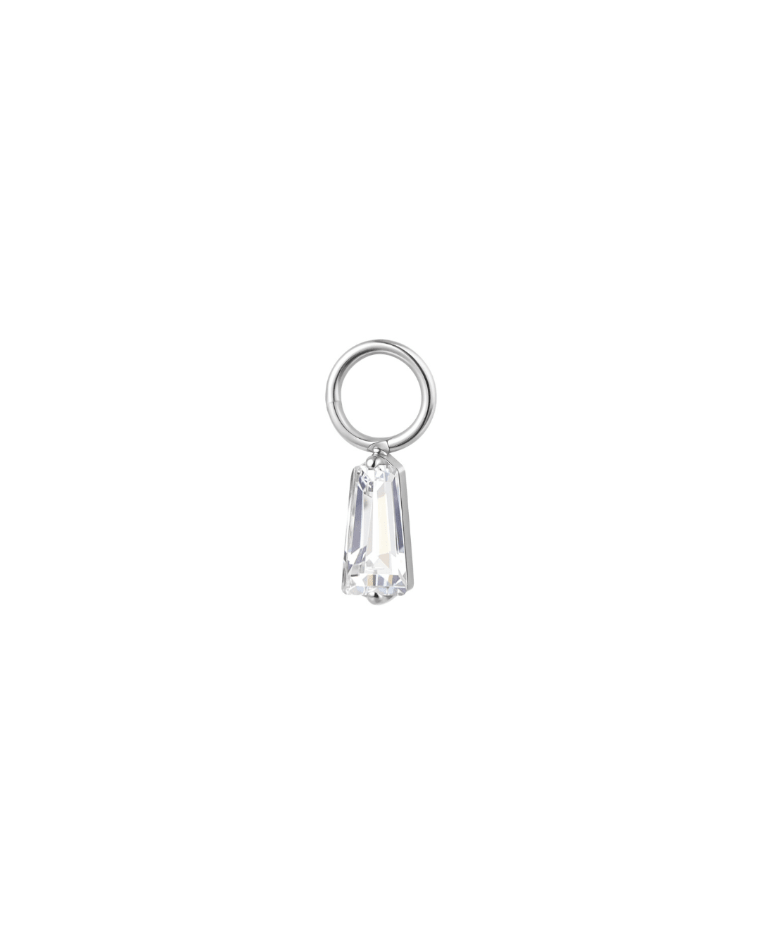 Mini Hoop Charm Baguette Brillante - Goldybijoux