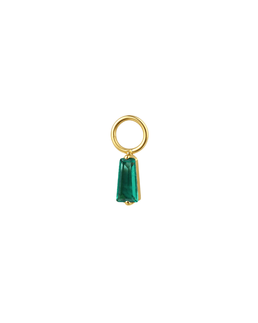 Mini Hoop Charm Baguette Brillante - Goldybijoux