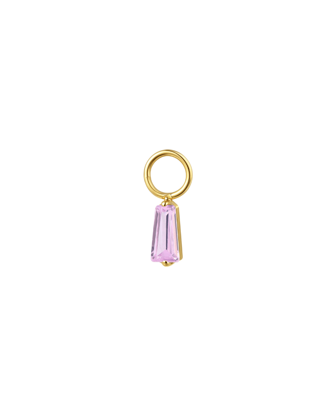 Mini Hoop Charm Baguette Brillante - Goldybijoux