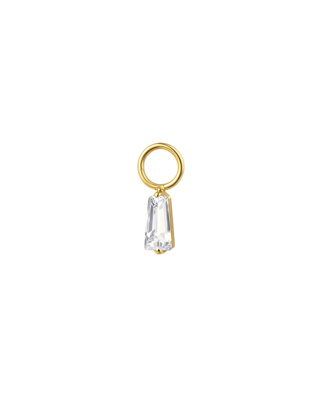Mini Hoop Charm Baguette Brillante - Goldybijoux