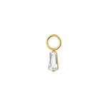 Mini Hoop Charm Baguette Brillante - Goldybijoux