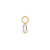 Mini Hoop Charm Baguette Brillante - Goldybijoux