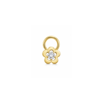 Mini Hoop Charm Fleur Brillante - Goldybijoux