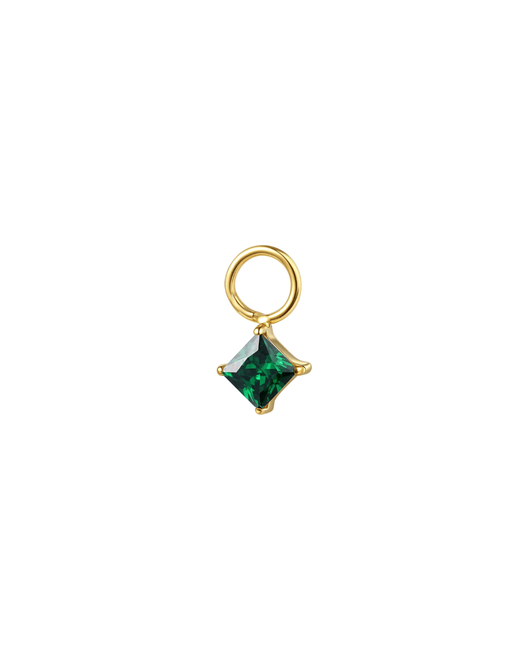 Mini Hoop Charm Losange Brillant - Goldybijoux