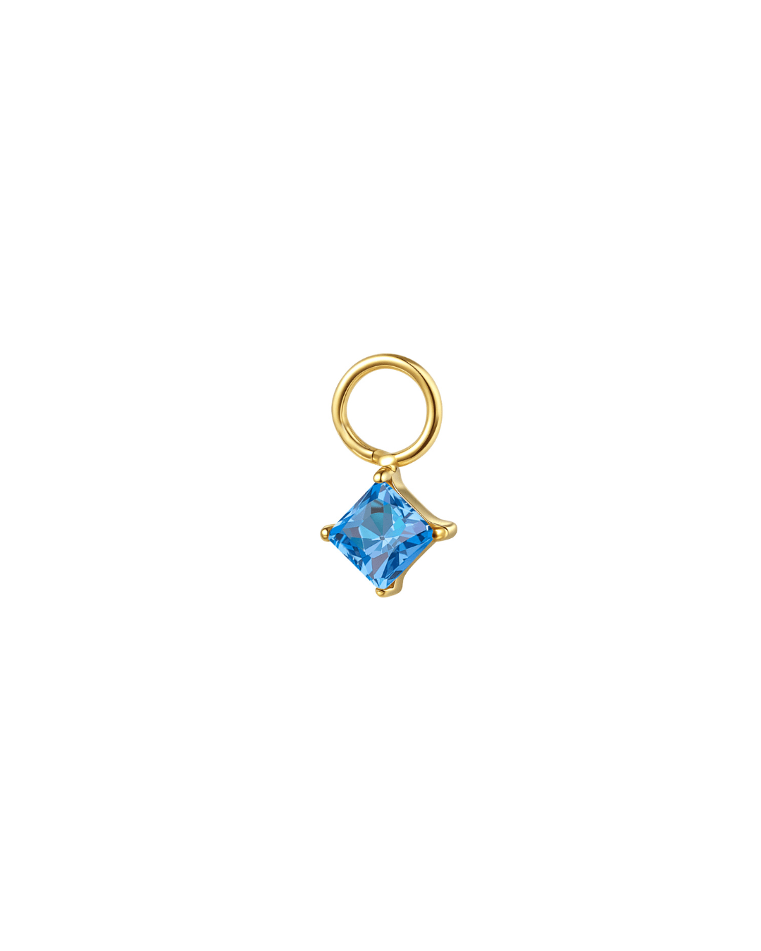 Mini Hoop Charm Losange Brillant - Goldybijoux