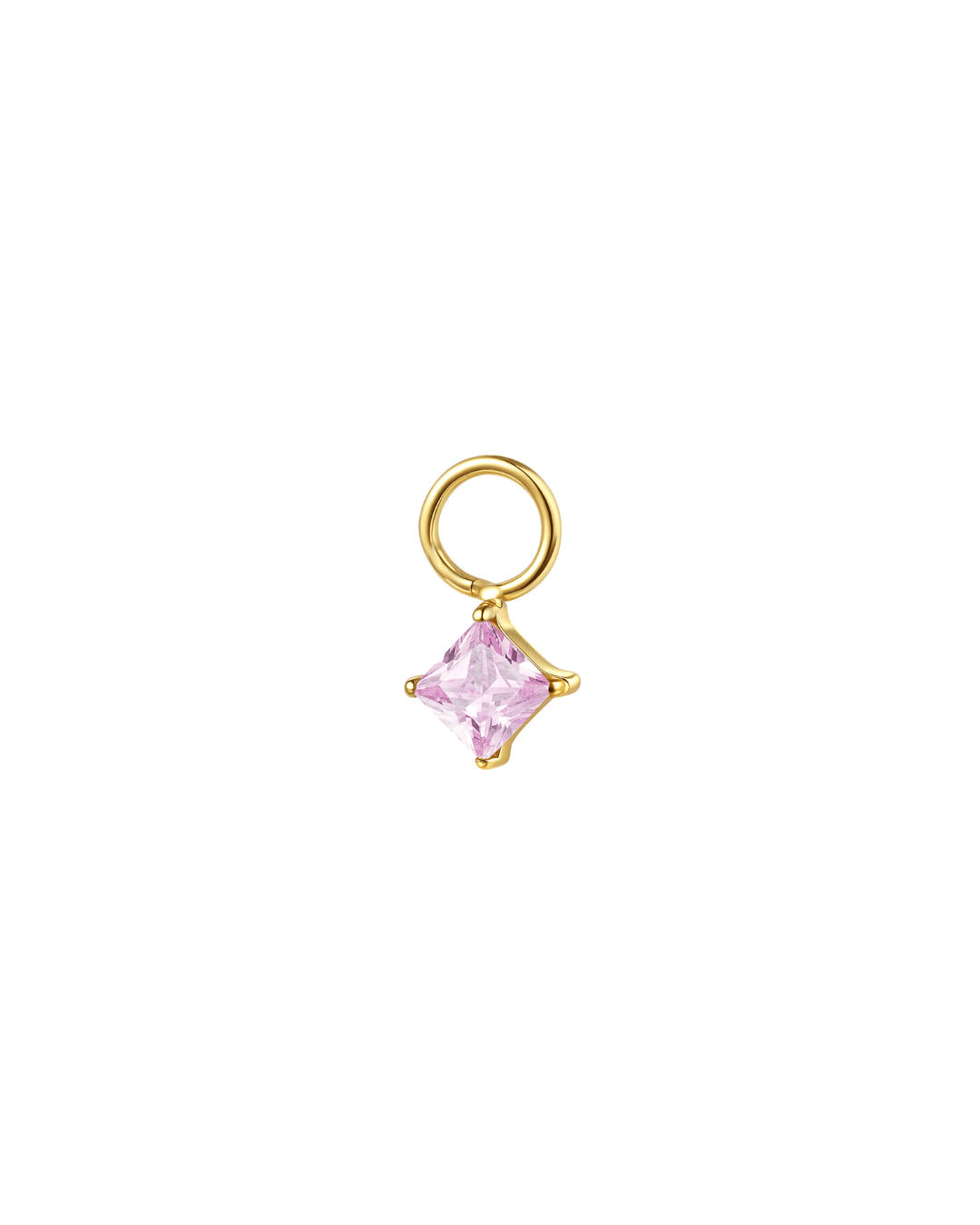 Mini Hoop Charm Losange Brillant - Goldybijoux