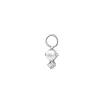 Mini Hoop Charm Perle Brillante - Goldybijoux