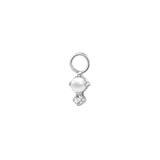 Mini Hoop Charm Perle Brillante - Goldybijoux