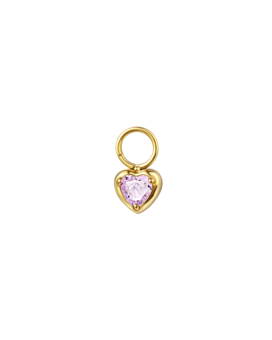 Mini Hoop Charm Petit Cœur - Goldybijoux
