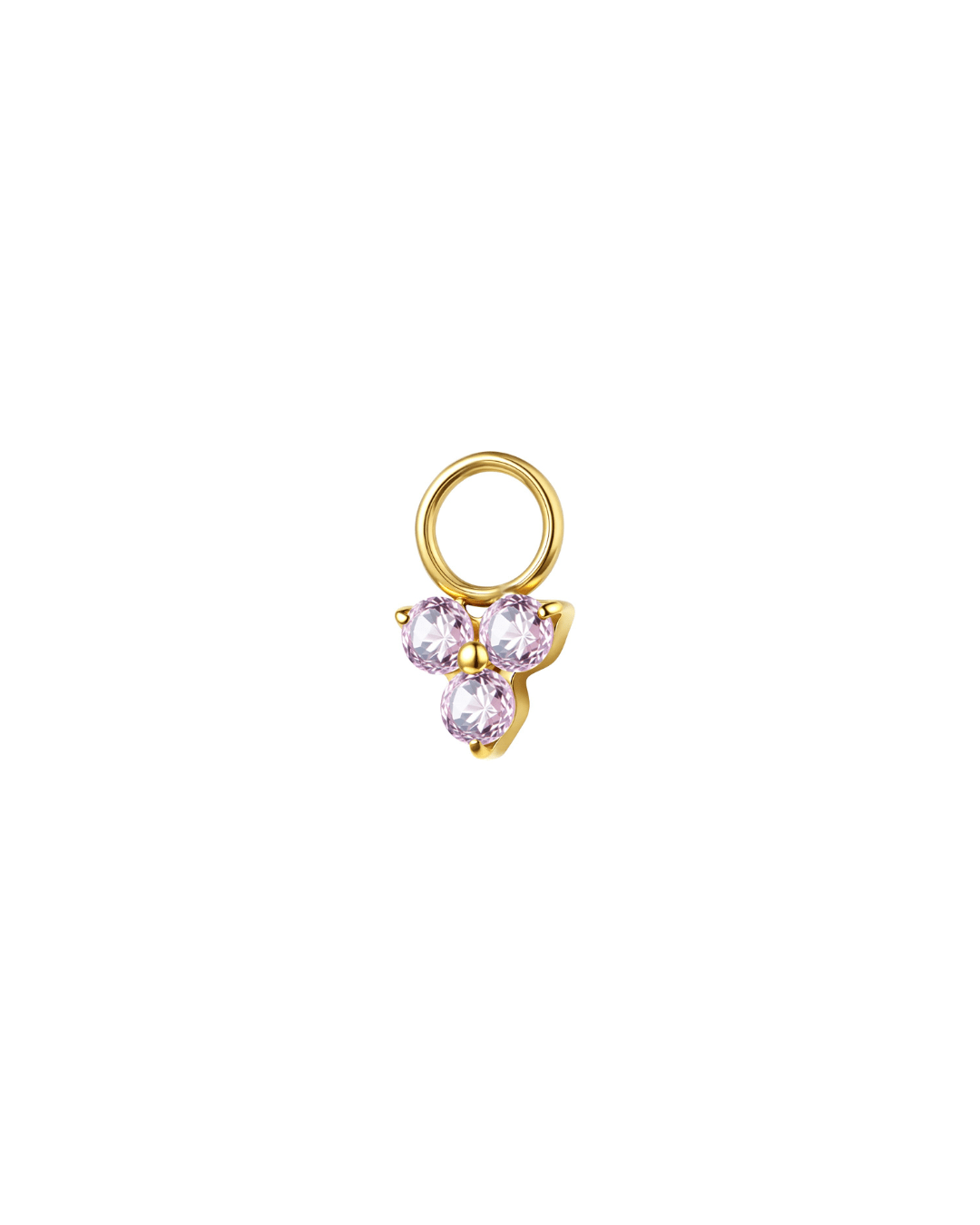Mini Hoop Charm Trio Brillant - Goldybijoux